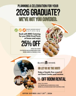 They did the hard work 🎓 Now it's time to celebrate their journey with something unforgettable! 🎉

Let us help you plan the perfect graduation bash so you can cheer, toast, and celebrate your grad! Book now and receive 25% off or let us host @bweventcenter  and receive 1/2 off room rental 🙌

Call Molly at 218.724.0000 to lock in your date!