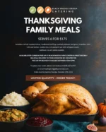 🦃📅 It's never too early to start planning your Thanksgiving celebrations! Gather around your table and let us do all the cooking. From the turkey to all the delicious sides, we’ll have your Thanksgiving feast ready to be picked up and enjoyed!

Limited quantity!! Order your Thanksgiving Family Meal today by calling Jessica at 218-625-6147 or emailing thanksgiving@blackwoods.com